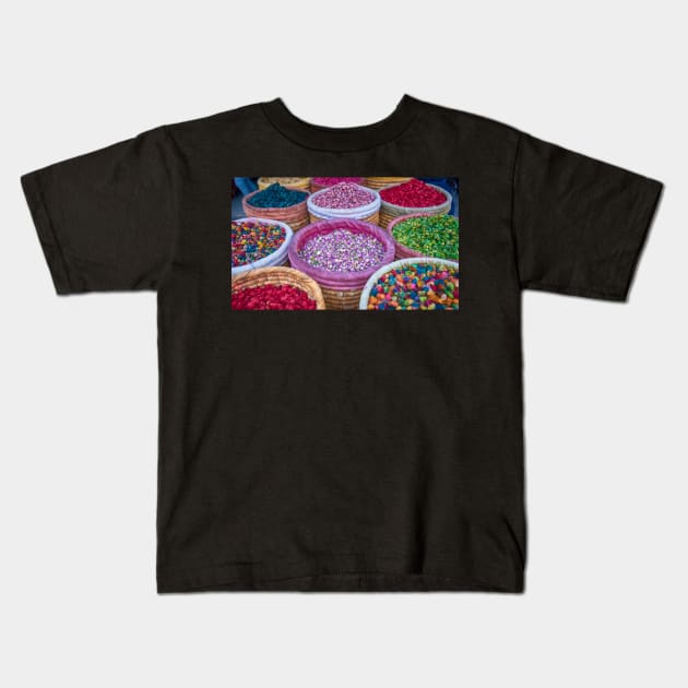 Colorful natural organic herbal tea in Marrakech, Morocco Kids T-Shirt by mitzobs